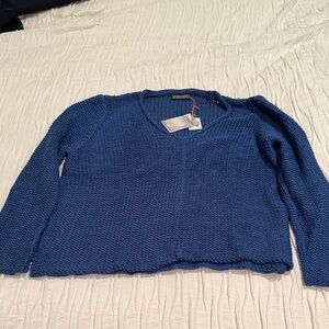 Wooden Ships Navy V-Neck Sweater
